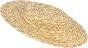 [DEARMAMY] Handmade Flat Brim Brim for Women Beach Hat Sun Hat Delicate and Sturdy Design for Summer Outings Khaki