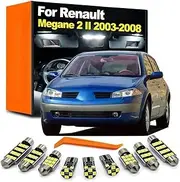16Pcs LED Interior Door Courtesy Light Kit, For Renault Megane 2 II MK2 2003 2004 2005 2006 2007 2008 Sunvisor Bulb