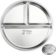 Stainless Steel Plate for Baby Toddler Kids, Montessori Style, Non-Toxic, BPA, Silicone and Plastic Free, 22.7cm