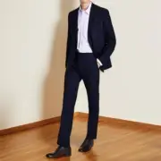 Kenneth Cole Reaction Mens Ready Flex Slim Fit 2 Piece Suit Navy Size 46R NWT
