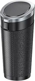 Car Trash Can, Car Trash Bin with Lid, Car Garbage Organizer, Waterproof Material, Leak Proof Design, Silver, Black, 18.5cm/7.28 Inch, for Car, Truck, SUV