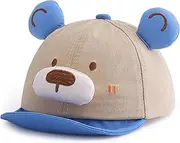 [BAOPLAYKIDS] Soft Cotton Hat for Baby Boy Girl, Cute Bear Baseball Caps for Toddler Little Boys Girls Spring Summer Sun Hat