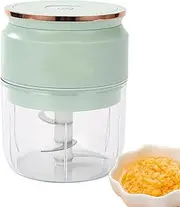 Electric Garlic Mincer | Onion Grinder Masher USB Rechargeable - Cordless Portable Multifunctional Kitchen Dicer with Bowl for Baby Food Salad Prep, Camping, Restaurant