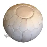 MPW Plaza Pouf, Natural, Moroccan Leather Ottoman (Un-Stuffed)