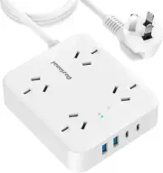 Dozianai Power Board with USB,Surge Protector Power Strip 4 Outlets with 2 USB A