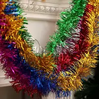 在飛比找松果購物優惠-聖誕彩帶 1.7米 五角星 聖誕樹裝飾 彩條 毛條 彩帶 金