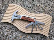 Wooden Stainless Steel Laser Engraved Army Knife Corkscrew Hammer Gift for Men