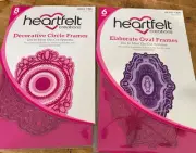 2 Heartfelt Creations Decorative Circle, Elaborate Oval Frames Die Cut Craft Die