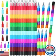 28 Pcs Stacking Crayons Stackable Buildable Crayons Colorful Crayon Party Fav
