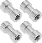 YINETTECH 4pcs 1/4" to 3/8" Female Screw Adapter Aluminum Alloy Conversion Adapter for Camera Mount Tripod Threaded Converter Bracket Silver