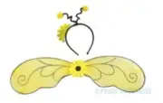 Girls Bumblebee Wings Costume Headband Bopper Antennae Childs Bumble Bee Kit