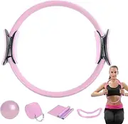 Home Pilates Kit - Pilates Ring Set, Yoga Ball Ring Resistance Bands, 5X Stretching Belt Yoga Bands | Premium Anti-Deformation Magic Circles with Wheat Tube Ball, Home Gym Accessories for Women