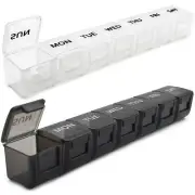 2 Pack Weekly Pill Organizer Large Daily Pill Box 7 Day Pill Containers