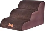 Pet Stairs - Pet Steps Dog Stairs for Small Dogs | 3 Steps Dog Slopes, Dog Steps Stairs Slopee for Bed Couch, Non-Slip Pet Steps for Small Cats, Washable Removable Dog Ladders for Sofa Couch