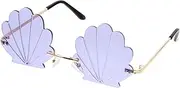 [WOFASHPURET] Shell Sunglasses Rain Cloud Sunglasses Heart Shaped Sunglasses Neon Sunglasses Adult LED Photo Sunglasses Retro Sunglasses Candy Color Eyewear Clip Sunglasses One Yellow Metal