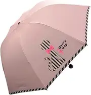 Lovely Cat Three Folding Umbrella UV Protection Sun Umbrella,Light Pink
