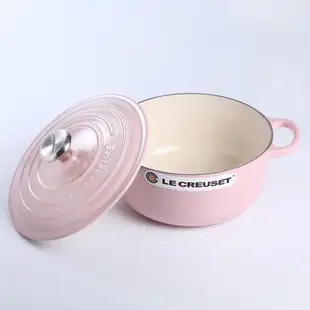 Le Creuset 琺瑯鑄鐵典藏圓鍋 24cm 4.2L 雪紡粉 法國製