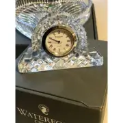 Waterford Crystal Arch Desk Shelf Clock Clear Analog Roman Numerals Vintage