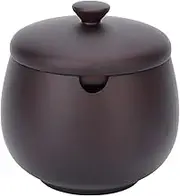 NDNCZDHC Condiment Jar with Lid, Jujube Wood Seasoning Pot, Salt Container, Wooden Seasoning Box, Condiment Pots for Sugar (Black)