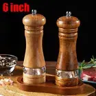 6 Inch Wooden Manual Salt and Pepper Grinder Pepper Mill Adjustable Coarseness