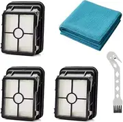 Filter Replacement Kit Compatible with CrossWave Vacuums – Includes 3 High-Efficiency Filters, 1 Cleaning Tool and 1 Microfiber Cloth – Fits 1785, 2306A, 2554, 2593, HydroSteam 3515 & More