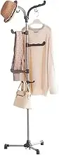 Baoyouni Standing Coat Rack Metal Entryway Hall Tree Hat Clothes Hanger Hooks Home Office Space Saver, Grey