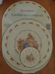 BUNNYKINS placemat and coaster set UNOPENED Christening gift