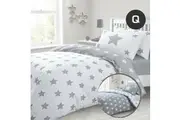 Queen Size Grizzle Stars Quilt Doona Duvet Cover Set
