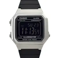 在飛比找momo購物網優惠-【CASIO 卡西歐】CASIO手錶 復古金屬方型電子膠錶(