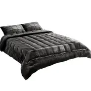 Mink Quilt Comforter Throw Blanket Doona Charcoal Queen