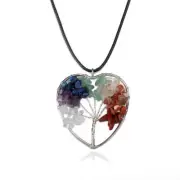 Beautiful 7 Chakra Tree of Life Heart Pendant 5193