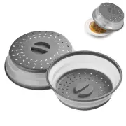 2 Pack Collapsible Microwave Cover Splatter Proof Food Plate, 10.5 inch Round...
