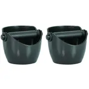 2 x Avanti Coffee Knock Box Espresso Grinds Waste Tamper Bin - Black