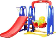 KPS-7557A-CFL 4-in-1 Slide Swing with Basketball Hoop Toddler Outdoor...