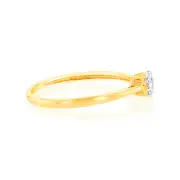 Luminesce Lab Grown 9ct Yellow Gold 1/10 Carat Solitaire Fancy Diamond Ring, Q
