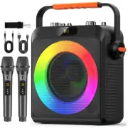 Karaoke Machine with 2 Microphones Party Bluetooth Speaker For Music Player Sing