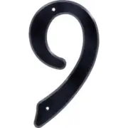 4" Nail-On Black Plastic House Number 9 | Mailbox Number