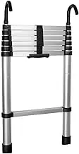 3.8M Telescopic Aluminium Ladder with Safety Hooks Extension Anti-Skid Step
