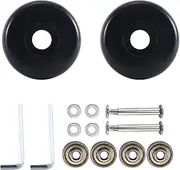 domoi 55Mm X 18Mm Luggage Suitcase Replacement Wheels, PU Swivel Caster Wheels Carbon Steel Bearings Repair Kits Black
