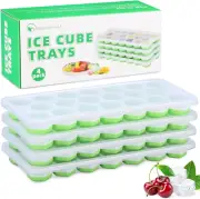 Ice Cube Tray, Easy-Release Hexagonal 20-Ice Cube Trays Silicone Molds with Lid,