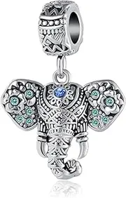 [ZakiaHo] Vintage Elephant Charms for Bracelets Womens Lucky Animal Charm Bead Compatible with Pandora Bracelets, Copper, No Gemstone