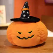 35cm Halloween Pumpkin Plush Doll Wizard Hat Pumpkin Pillow Black Smug Star