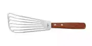 Winco FST-6 6-1/2" Slotted Fish Spatula with a Wooden Handle