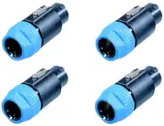 (4 PACK) NEUTRIK NL8FC 8-Pole Locking High-Load Speakon Cable Connector