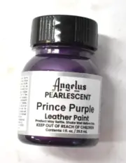 Angelus Pearlescent Leather Paint 1oz Prince Purple Color Artistic Bottle
