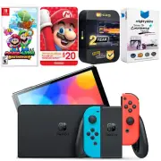 Nintendo Switch Red/Blue OLED + Mario & Luigi: Brothership + $20 eShop Gift Card
