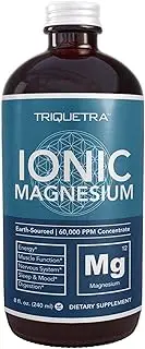 Liquid Magnesium | 8 oz - Ionic Magnesium Chloride, Highest & Fastest Absorption - Calm Mood, Sleep, Muscle Cramps & Spasms, Natural Laxative – Vegan, USA Made, Glass Bottle (96 Servings)