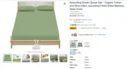 Grounding Sheets Queen, Organic Cotton, Pure Silver Fiber,Grounding Fitted Sheet