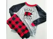 Holiday FamJams Matching Family Pajamas Kids Unisex Pajama Set Grey Red Black