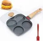 TOMVAES Egg Pan with Lid, 4 Cup Pancake Pan, Nonstick Egg Frying Pan with Lid...